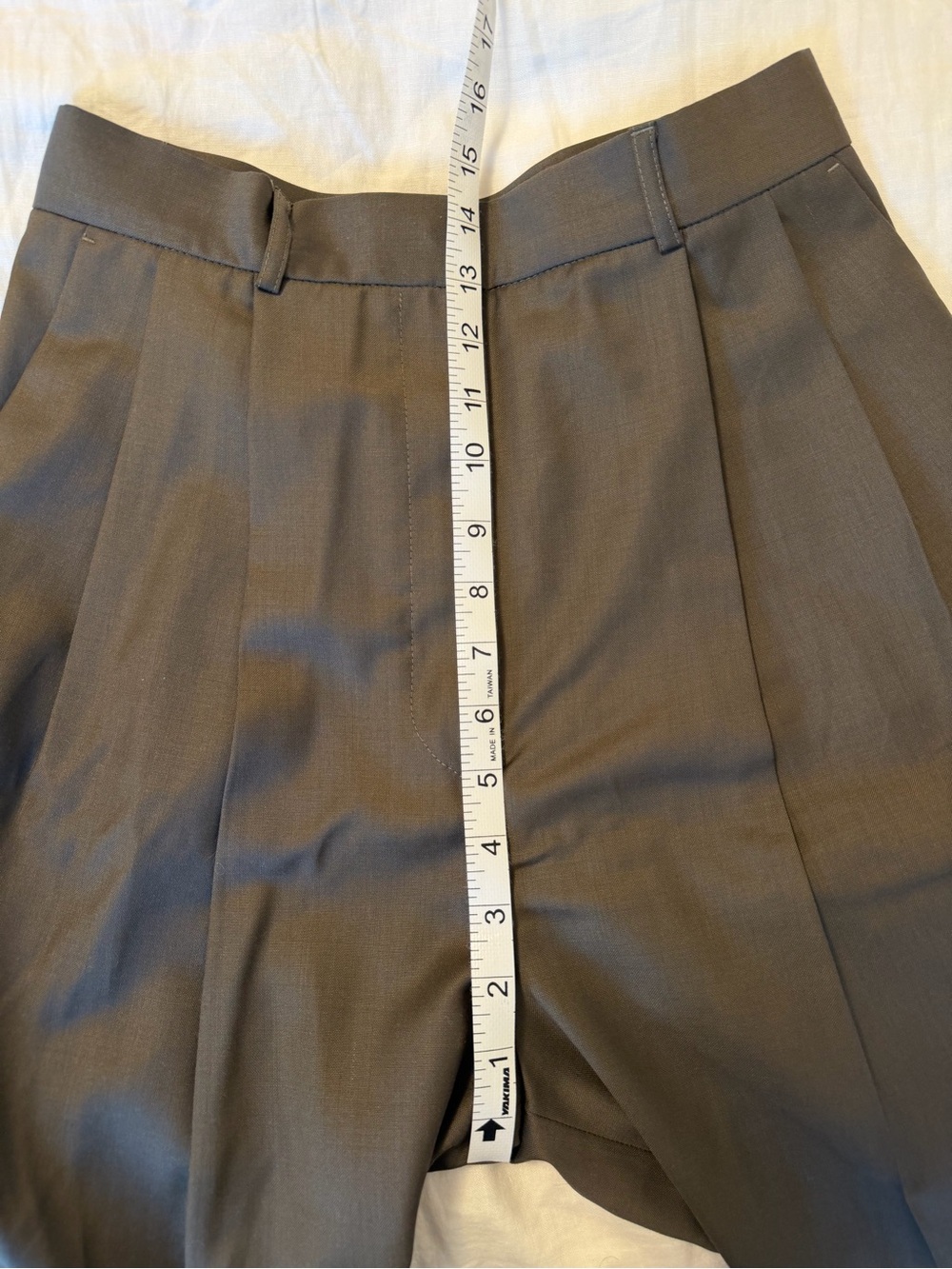Cropped pleated wool straight-leg pants (NWOT) - Picture 10 of 11